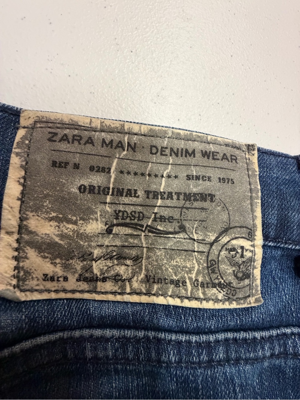 ZARA MAN Men’s Jeans 31 Blue Tonal Camo Camouflage Stretch Denim 
B342